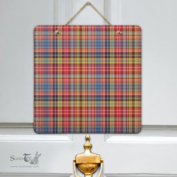 Scottish Drummond of Strathallan Clan Tartan Door Sign - Classic Scottish Plaid Tartan Plaid