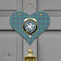Scottish Inglis Ancient Clan Tartan Door Sign - Crest Classic Scottish Plaid Tartan Plaid