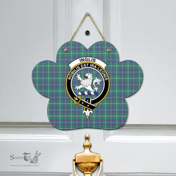 Scottish Inglis Ancient Clan Tartan Door Sign - Crest Classic Scottish Plaid Tartan Plaid