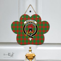 Scottish Middleton Modern Clan Tartan Door Sign - Crest Classic Scottish Plaid Tartan Plaid