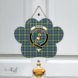 Scottish Watson Ancient Clan Tartan Door Sign - Crest Classic Scottish Plaid Tartan Plaid