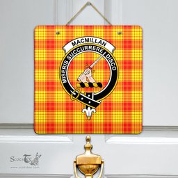 Scottish MacMillan Clan Clan Tartan Door Sign - Crest Classic Scottish Plaid Tartan Plaid
