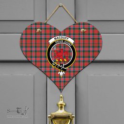 Scottish MacDuff Modern Clan Tartan Door Sign - Crest Classic Scottish Plaid Tartan Plaid