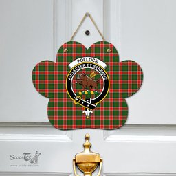Scottish Pollock Modern Clan Tartan Door Sign - Crest Classic Scottish Plaid Tartan Plaid