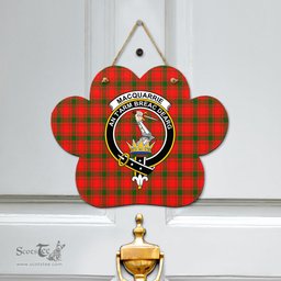 Scottish MacQuarrie Modern Clan Tartan Door Sign - Crest Classic Scottish Plaid Tartan Plaid