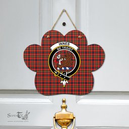 Scottish Innes Modern Clan Tartan Door Sign - Crest Classic Scottish Plaid Tartan Plaid