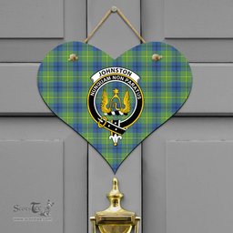Scottish Johnston Ancient Clan Tartan Door Sign - Crest Classic Scottish Plaid Tartan Plaid
