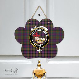 Scottish MacDonald Modern Clan Tartan Door Sign - Crest Classic Scottish Plaid Tartan Plaid