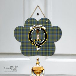 Scottish MacLellan Ancient Clan Tartan Door Sign - Crest Classic Scottish Plaid Tartan Plaid