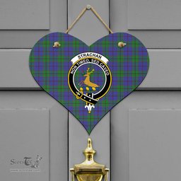 Scottish Strachan Clan Tartan Door Sign - Crest Classic Scottish Plaid Tartan Plaid
