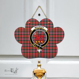 Scottish MacDuff Modern Clan Tartan Door Sign - Crest Classic Scottish Plaid Tartan Plaid