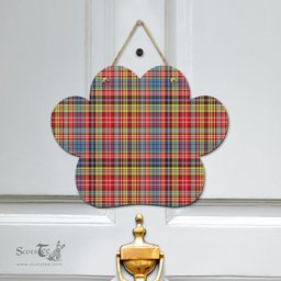 Scottish Drummond of Strathallan Clan Tartan Door Sign - Classic Scottish Plaid Tartan Plaid