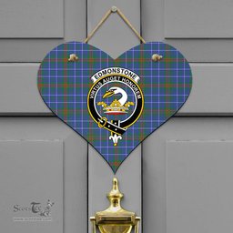 Scottish Edmonstone Clan Tartan Door Sign - Crest Classic Scottish Plaid Tartan Plaid