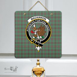 Scottish MacKinnon Hunting Ancient Clan Tartan Door Sign - Crest Classic Scottish Plaid Tartan Plaid