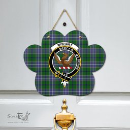 Scottish Wishart Hunting Modern Clan Tartan Door Sign - Crest Classic Scottish Plaid Tartan Plaid