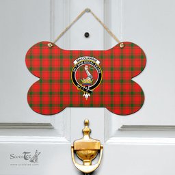 Scottish MacQuarrie Modern Clan Tartan Door Sign - Crest Classic Scottish Plaid Tartan Plaid