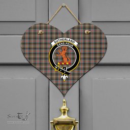 Scottish Sutherland Weathered Clan Tartan Door Sign - Crest Classic Scottish Plaid Tartan Plaid
