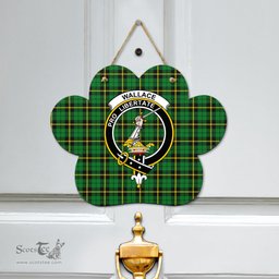 Scottish Wallace Hunting Green Clan Tartan Door Sign - Crest Classic Scottish Plaid Tartan Plaid