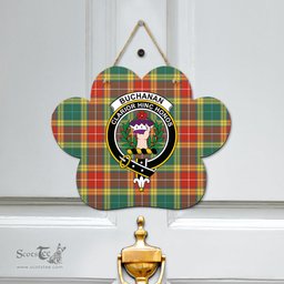 Scottish Buchanan Old Sett Clan Tartan Door Sign - Crest Classic Scottish Plaid Tartan Plaid