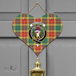 Scottish Buchanan Old Sett Clan Tartan Door Sign - Crest Classic Scottish Plaid Tartan Plaid