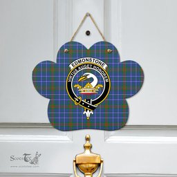Scottish Edmonstone Clan Tartan Door Sign - Crest Classic Scottish Plaid Tartan Plaid