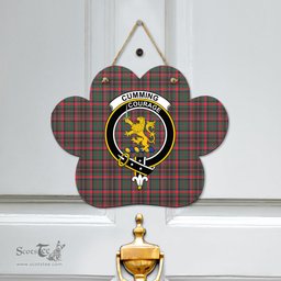 Scottish Cumming Hunting Modern Clan Tartan Door Sign - Crest Classic Scottish Plaid Tartan Plaid