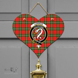 Scottish Lennox Modern Clan Tartan Door Sign - Crest Classic Scottish Plaid Tartan Plaid