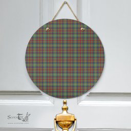 Scottish Shaw Green Modern Clan Tartan Door Sign - Classic Scottish Plaid Tartan Plaid