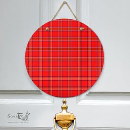 Scottish Burnett Modern Clan Tartan Door Sign - Classic Scottish Plaid Tartan Plaid