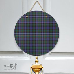 Scottish MacRae Hunting Modern Clan Tartan Door Sign - Classic Scottish Plaid Tartan Plaid