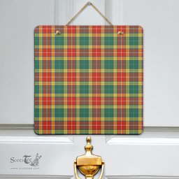 Scottish Buchanan Old Sett Clan Tartan Door Sign - Classic Scottish Plaid Tartan Plaid