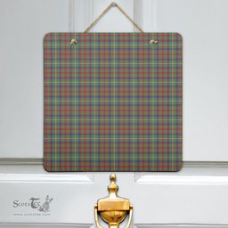 Scottish Shaw Green Modern Clan Tartan Door Sign - Classic Scottish Plaid Tartan Plaid