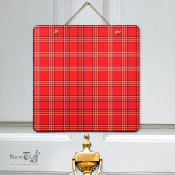Scottish Burnett Modern Clan Tartan Door Sign - Classic Scottish Plaid Tartan Plaid