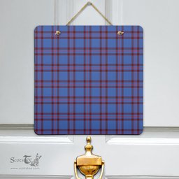Scottish Elliot Modern Clan Tartan Door Sign - Classic Scottish Plaid Tartan Plaid