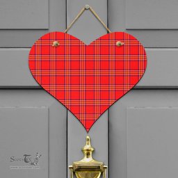 Scottish Burnett Modern Clan Tartan Door Sign - Classic Scottish Plaid Tartan Plaid
