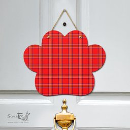 Scottish Burnett Modern Clan Tartan Door Sign - Classic Scottish Plaid Tartan Plaid