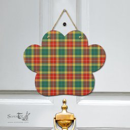 Scottish Buchanan Old Sett Clan Tartan Door Sign - Classic Scottish Plaid Tartan Plaid