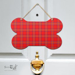 Scottish Burnett Modern Clan Tartan Door Sign - Classic Scottish Plaid Tartan Plaid