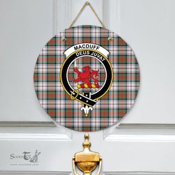 Scottish MacDuff Dress Ancient Clan Tartan Door Sign - Crest Classic Scottish Plaid Tartan Plaid