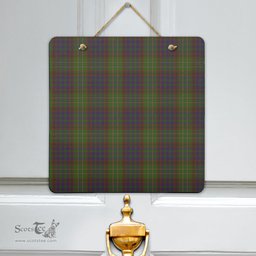 Scottish Cunningham Hunting Modern Clan Tartan Door Sign - Classic Scottish Plaid Tartan Plaid