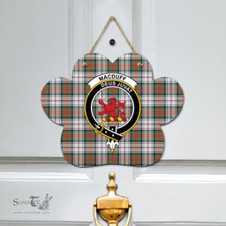 Scottish MacDuff Dress Ancient Clan Tartan Door Sign - Crest Classic Scottish Plaid Tartan Plaid