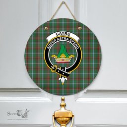 Scottish Gayre Clan Tartan Door Sign - Crest Classic Scottish Plaid Tartan Plaid