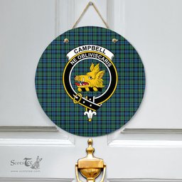 Scottish Campbell Ancient 02 Clan Tartan Door Sign - Crest Classic Scottish Plaid Tartan Plaid