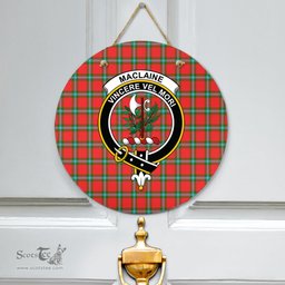 Scottish MacLaine of Loch Buie Clan Tartan Door Sign - Crest Classic Scottish Plaid Tartan Plaid