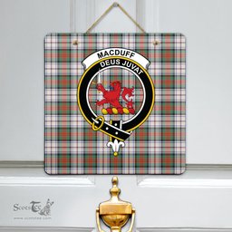 Scottish MacDuff Dress Ancient Clan Tartan Door Sign - Crest Classic Scottish Plaid Tartan Plaid