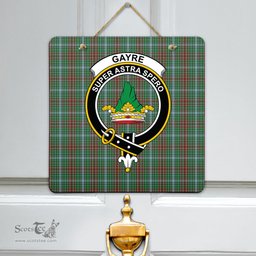 Scottish Gayre Clan Tartan Door Sign - Crest Classic Scottish Plaid Tartan Plaid