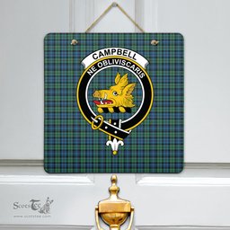 Scottish Campbell Ancient 02 Clan Tartan Door Sign - Crest Classic Scottish Plaid Tartan Plaid