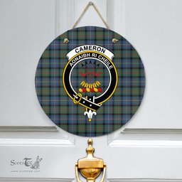 Scottish Cameron of Erracht Ancient Clan Tartan Door Sign - Crest Classic Scottish Plaid Tartan Plaid