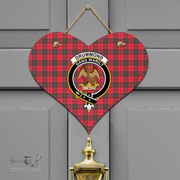 Scottish Drummond Modern Clan Tartan Door Sign - Crest Classic Scottish Plaid Tartan Plaid