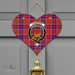 Scottish Cameron of Lochiel Modern Clan Tartan Door Sign - Crest Classic Scottish Plaid Tartan Plaid